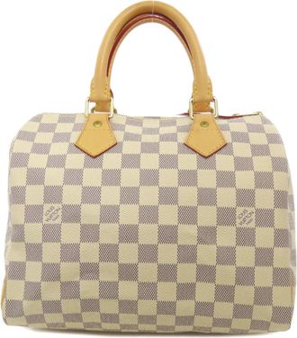 Louis Vuitton White Damier Azur Boston Bag (Pre-Owned)