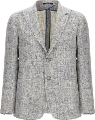 Tagliatore Montecarlo Single-breasted Blazer - Heren - Business blazers - Blauw - XL - Katoen - Kostuums