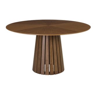 Miliboo Mesa De Comedor Redonda De Madera Oscura Nogal D137 Cm Dita