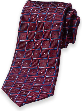 Paul Fredrick Geometric Woven Silk Tie