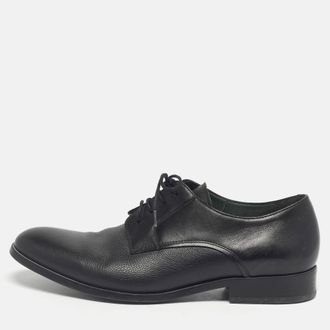 Lanvin Black Leather Lace Up Oxfords