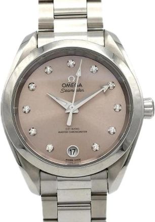 Omega Pre-owned Seamaster Aqua Terra Roestvrij staal Horloge - Dames - Vintage Horloges - Grijs - ONE Size - Vintage