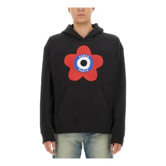 Kenzo Hoodies, male, Black, Size: M Target Oversize Hoodie