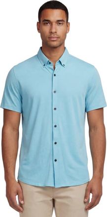 Lords of Harlech Mens Merino Wool Button-up Shirt in Teal at Nordstrom, Size Xx-Large