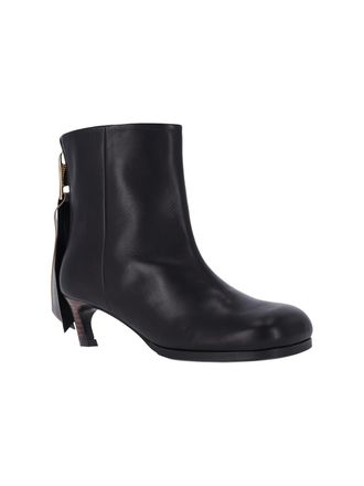 sacai Womens Boots Black Upper: Cowhide