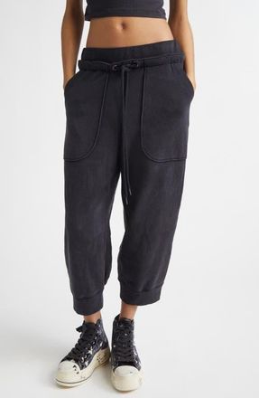 R13 Deconstructed Crop Joggers in Black at Nordstrom, Size Medium