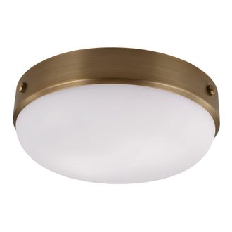 Netlighting Cadence 2 Light Flush Ceiling Light Dark Antique Brass E27 in Yellow