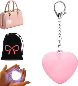 Generic Love Wallet Tote Bag Touch Sensing Light, Purse Light Handbag Light, Heart Keychain for Girl Women Gift (Pink)