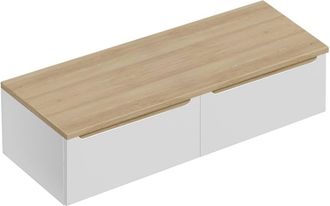 Petits Meubles Mueble bajo lavabo 2 cajones encimera estratificado Blanco