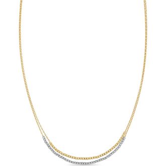 Bony Levy 14K Gold 2-Tone Double Beaded Layered Chain Necklace in 14K White Gold/yellow Gold at Nordstrom, Size 18