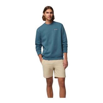 Columbia Meridian Creek Crew - Heren - Sportshirts - Blauw - M - Katoen - Fitness