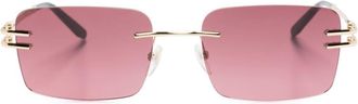 Gigi Studios Ginger rectangle-frame sunglasses - unisex - Metal - 56 - Gold