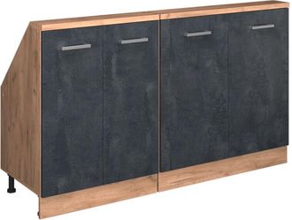 Vicco Conjunto De Armarios Para Techo Inclinado Rion, Hormig&oacute;n Negro/roble Dorado, Lote De 2, Vicco