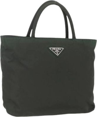 Prada Pre-owned Tote Bags, female, Green, Size: ONE SIZE Pre-owned Nylon Tote Bag
