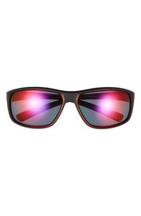 Nike Adrenaline 65mm Rectangular Sunglasses in Matte Black/Grey Infrare at Nordstrom Rack