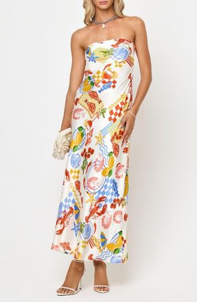 L*Space Spring in Love Strapless Dress in Seaside Soiree at Nordstrom, Size X-Large