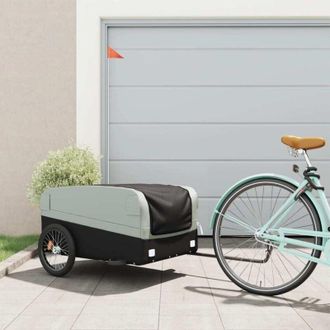 vidaXL Vidaxl - Remolque Para Bicicleta Hierro Negro Y Gris 45 Kg