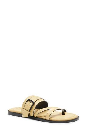 Free People Belted Cross Strap Slide Sandal in Sunkissed Yellow Leather at Nordstrom, Size 8.5
