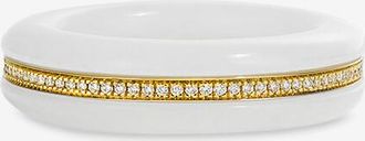 By Pariah Ring aus weissem Jaspis und Gold mit Diamanten Essential Gem Stacking