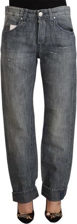 Acht Mid Waist Straight Denim - Dames - Regular Fit Jeans - Grijs - W26 - Denim - Jeans