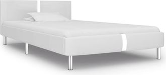 vidaXL Estructura De Cama Sin Colch&oacute;n Cuero Sint&eacute;tico Blanco 90x200 Cm Vidaxl
