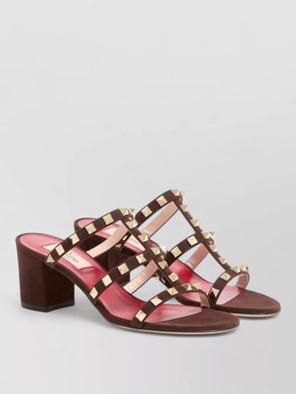 Valentino Garavani rockstud leather mules block heel sandals
