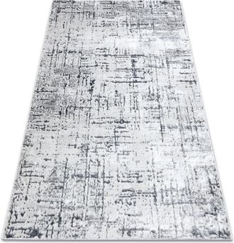 RugsX Alfombra Mefe Moderna 8722 L&iacute;neas Vintage - Structural Dos Niveles De Vell&oacute;n Gris / Blanco Grey 200x290 Cm