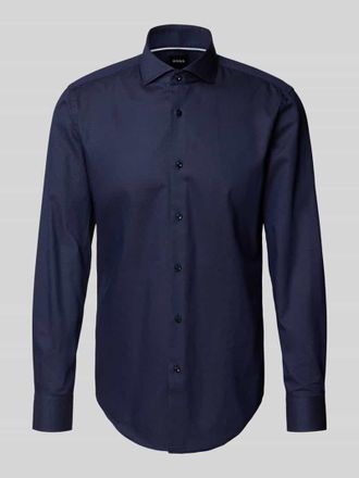 HUGO BOSS Slim Fit Businesshemd aus Baumwoll-Mix in Marine, Gr&ouml;&szlig;e 38