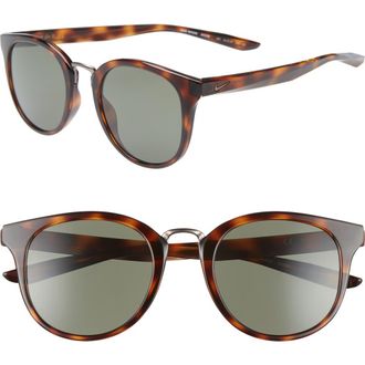 Nike Revere 51mm Round Sunglasses in Tortoise/green at Nordstrom Rack