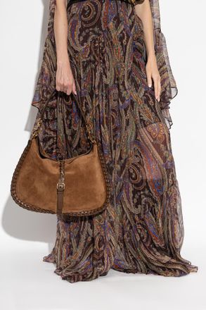 Etro Suede Pony Maxi Bag, Womens, Brown