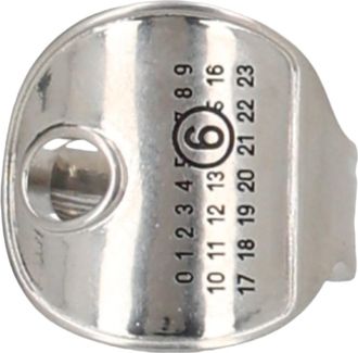 Maison Margiela Rounded Rectangular Silver Earrings with Unique Cut-Out Detail
