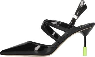 Msgm Patent Leder Slingback Pumps - Dames - Pumps - Zwart - 38 EU - Leer - Schoenen