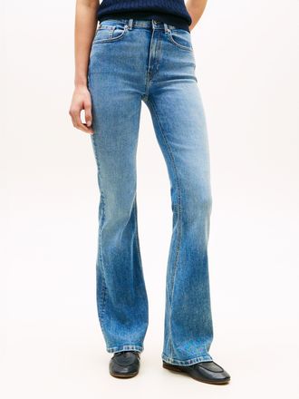 Tommy Hilfiger Bootcut-Jeans TOMMY HILFIGER FINN FLARE RW, Damen, Gr. 26, L&auml;nge 30, finn, Denim/Jeans, Obermaterial: 82% Baumwolle, 16% Polyester, 2% Elasthan, unifa