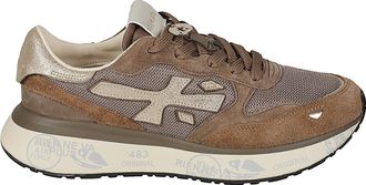 Premiata Lauryn Layered Suede Mesh Chunky Sneakers
