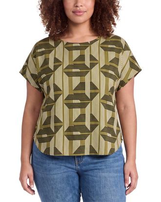 Anne Klein Plus Bateau Neck Top