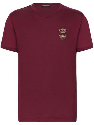DOLCE & GABBANA メンズ クラウン ダークレッド Tシャツ DOLCE & GABBANA メンズ クラウン ダークレッド Tシャツ (Dolce