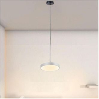 Trade Shop Trade Shop Traesio - Lampadario a Sospensione Led 40w Argento Cerchio Tondo Moderno Minimal Luce 4000k 32934