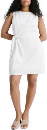Mango Side Tie Minidress in Ecru at Nordstrom, Size 10