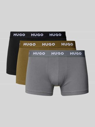 HUGO BOSS Trunks aus Baumwoll-Mix im 3er-Pack in Khaki, Gr&ouml;&szlig;e XL
