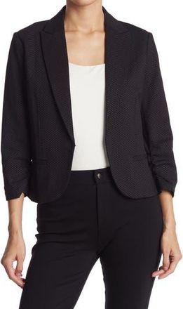 Amanda + Chelsea AMANDA AND CHELSEA 3/4 Scrunch Sleeve Notch Collar Blazer in Black/Grey at Nordstrom Rack, Size X-Large P