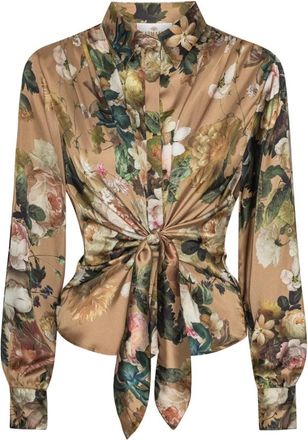 Karmamia Elegante Blouse met Knoopdetail - Dames - Overhemden - Veelkleurig - S - Satijn - Overhemden