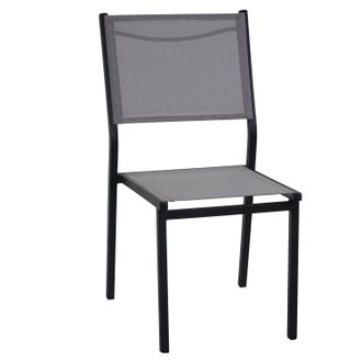 Vacchetti Silla Asiento De Jard&iacute;n Apilable Antracita 55x46 Cm H 88 Cm En Aluminio Mod. Sullivan