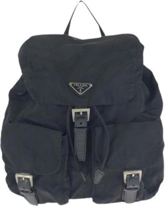 Prada Pre-owned Tessuto Nylon Rugzak - Dames - Vintage Rugzakken - Zwart - ONE Size - Nylon - Vintage
