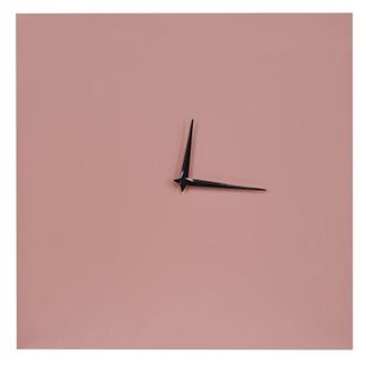 Beliani Beliani - Wall Clock Minimalist Modern Frame 40 x 40 cm Square Shape Home Accessories Painted Finish Pink Tomar