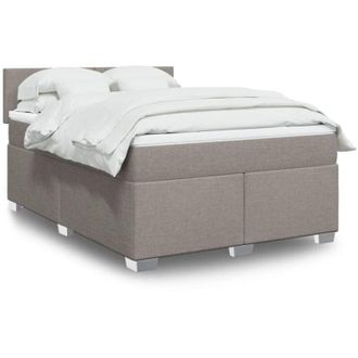 vidaXL Vidaxl - Cama Box Spring Con Colch&oacute;n Tela Gris Taupe 140x200 Cm
