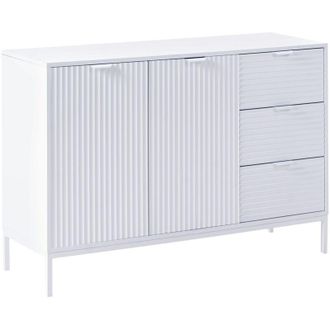 Beliani Credenza 2 ante MDF bianche con gambe in metallo Adelaide