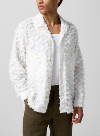 &Eacute;cole de Pens&eacute;e Mens Fine fringes cabana shirt