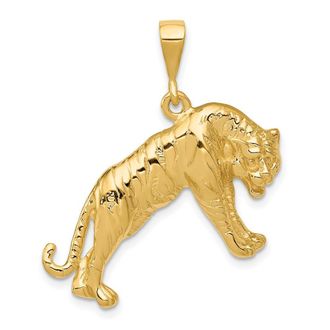 Diamond2Deal 14k Yellow Gold Tiger Charm