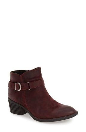 B&oslash;rn Adia Block Heel Bootie in Amarena Distress Leather at Nordstrom Rack, Size 10