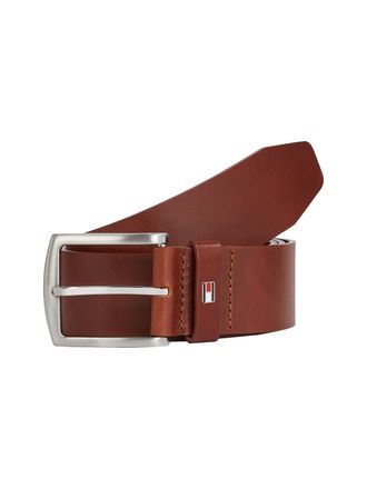 Tommy Hilfiger Lederg&uuml;rtel TOMMY HILFIGER New Denton 4 cm breit, Herren, Gr. 110, braun (cognac), Leder, G&uuml;rtel Lederg&uuml;rtel, NEW DENTON BELT mit Flag-Logoschlaufe